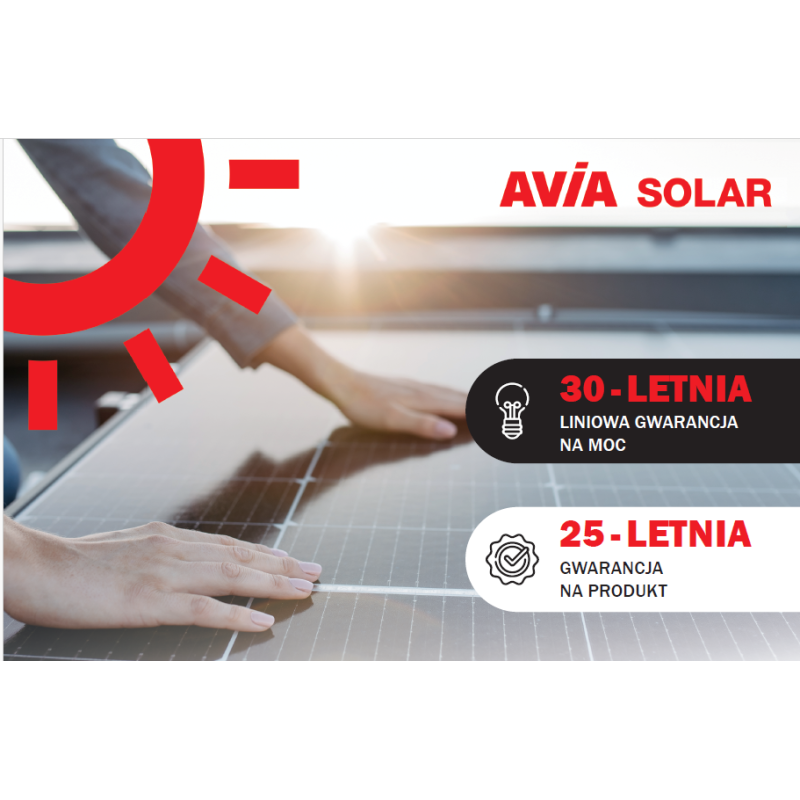 Panel fotowoltaiczny 450 W TOPCona bifacial black frame - AVIA Solar 48-18X(ND)-F