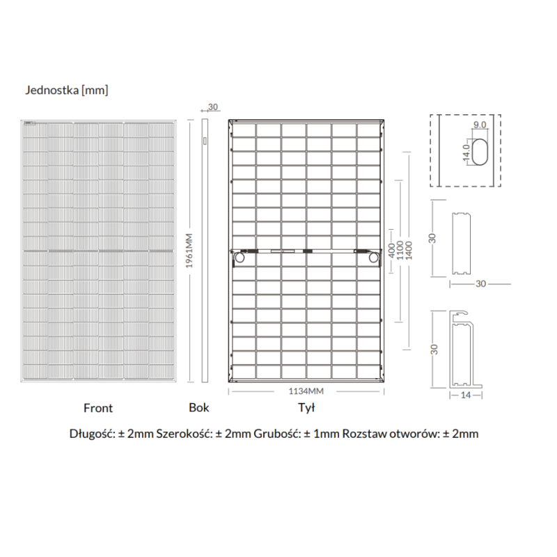 Panel fotowoltaiczny 500 W TOPCon bifacial full black - AVIA SOLAR 54-18X(ND)-F-500