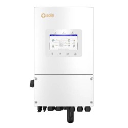 Falownik hybrydowy 3.6 kwh Solis S6-EH1P3.6K-L-PLUS  LV – widok urządzenia z przodu, panel sterowania i złącza falownika.