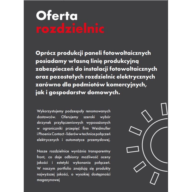 Rozdzielnica PV DC 1 MPPT z ochroną T1+T2 AVIA Solar - RDC01W/N8M/T1+T2