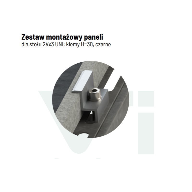 Zestaw montażowy do stołu VALUEIMPEX 2Vx3 UNI  P-KG-1700 klemy H-30 Czarne