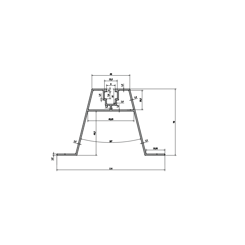 Profil trapezowy P-BC-7426 T7 z uszczelką piankową EPDM, 330mm