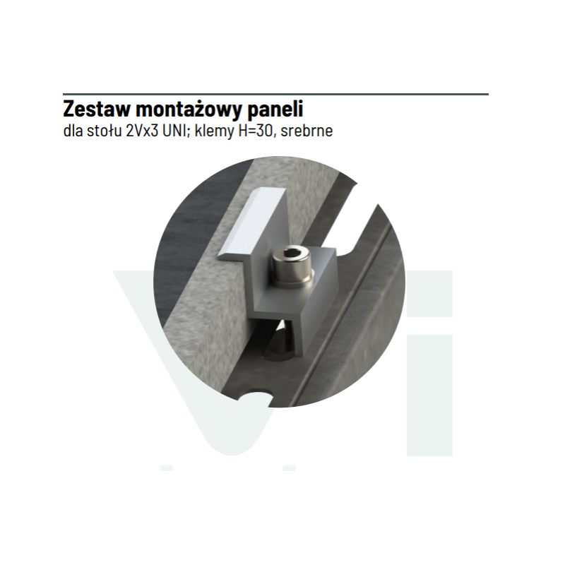 Zestaw montażowy do stołu VALUEIMPEX P-KG-1702 2Vx3 UNI klemy H-30, Srebrne
