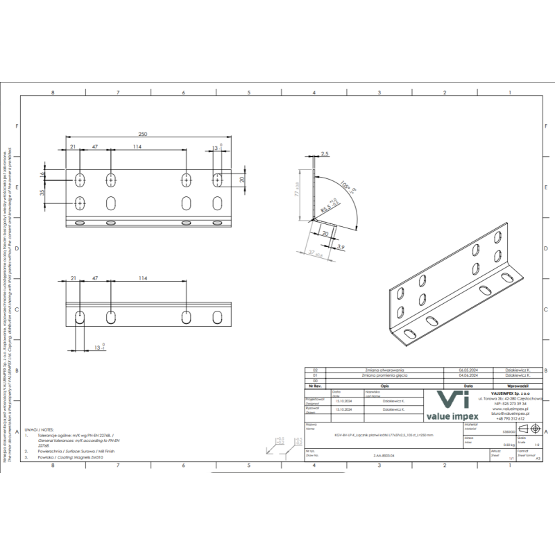 Łącznik do stołów VALUEIMPEX P-KG-7002-00 KGVI-UNI-1.2.3