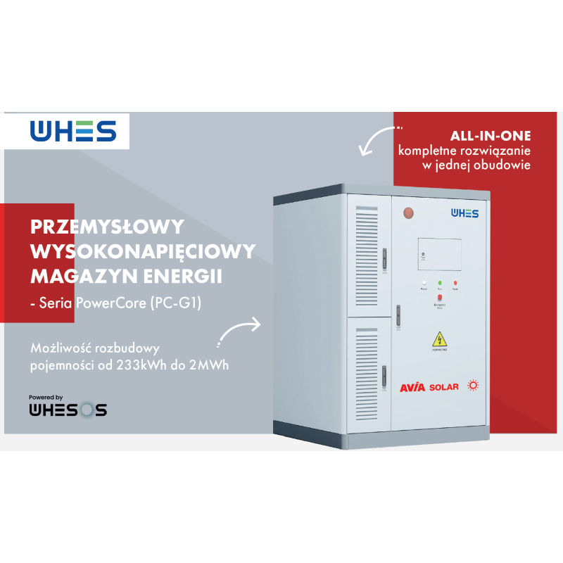 Magazyn energii przemysłowy (C&I) All-in-One 233 kWh  AVIA Solar / WHES PowerCore - WH-TIANWU-100-233B