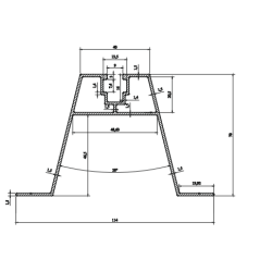 Profil trapezowy ZBC7426 T70 L 330mm z uszczelką piankową EPDM