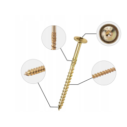 Wkręt do drewna z łbem podkładkowym Z-BG-3007 Torx M8 x 40 mm A2 (1.4301)