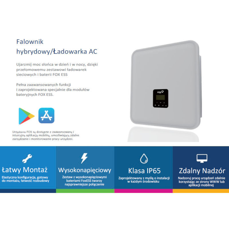 копія копія Falownik hybrydowy HV 3.7kW FoxEss H1-3.7-E